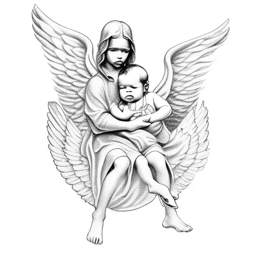 Premium Vector  Baby angel statue illustration