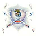 Pool cue tattoo design idea