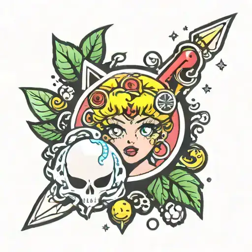 slime sailor moon tattoo design idea