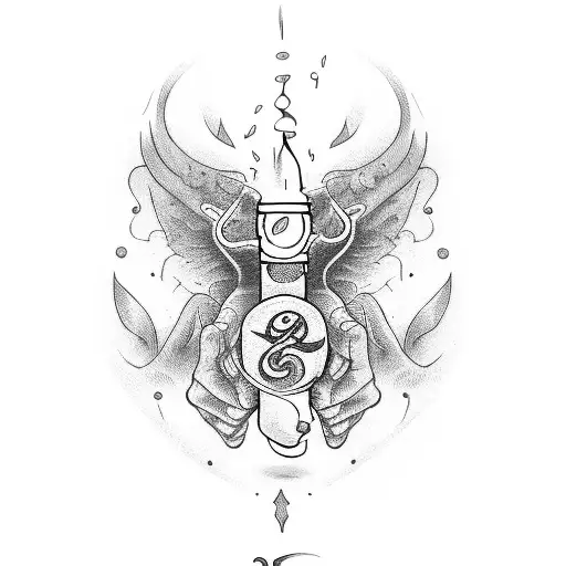 Two hands twisting a beer bottle tattoo design idea