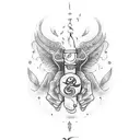 Two hands twisting a beer bottle tattoo design idea