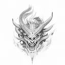 demon with smoke tattoo design idea