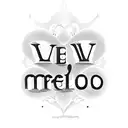 frase ALL WE NEED IS LOVE con letras goticas en forma circular tattoo design idea