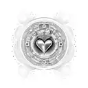 frase ALL WE NEED IS LOVE con letras goticas en forma circular tattoo design idea