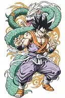 demon slayer dragon ball z anime tattoo design idea