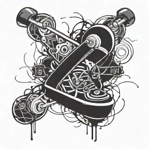 Combine elements of numetal and skate culture into a dynamic tattoo design tattoo design idea