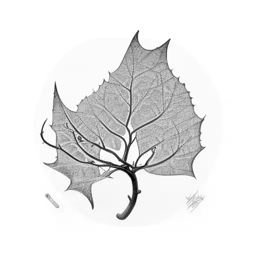 Taurus symbol as a Catalpa leaf tattoo design idea