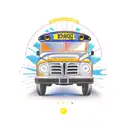daisy school bus tattoo design idea
