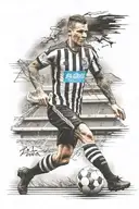newcastle united football player at st james park sleeve tattoo design idea
