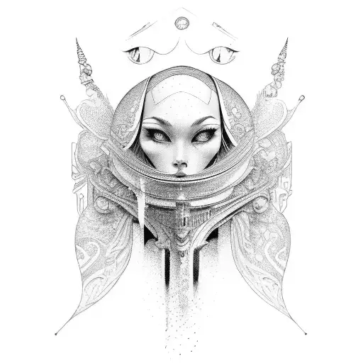 lady judgement tattoo design idea