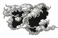Zeus cloud lightning black and white tattoo design idea