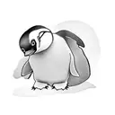 penguin on a motorcycle  tattoo design idea