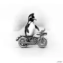 penguin on a motorcycle  tattoo design idea