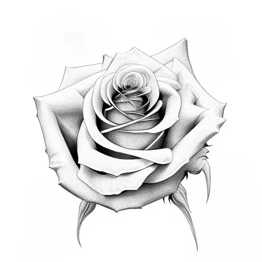 rose with 444 and love yourz tattoo design idea
