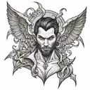 Lucifer Morningstar Scarlett tattoo design idea