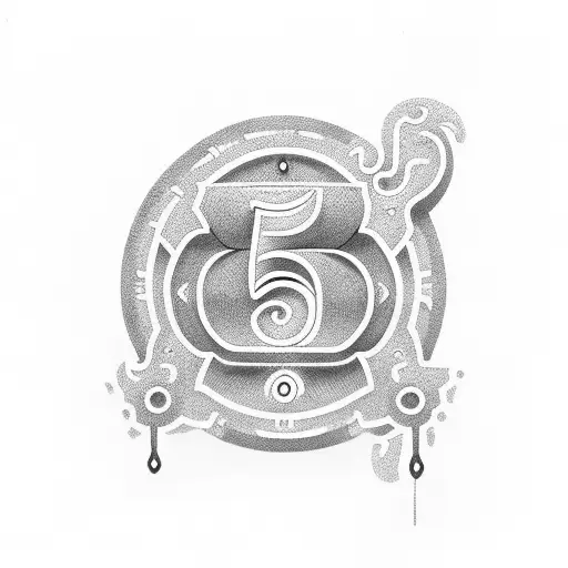 the number 555 in a shape that resembles a semicolon tattoo design idea