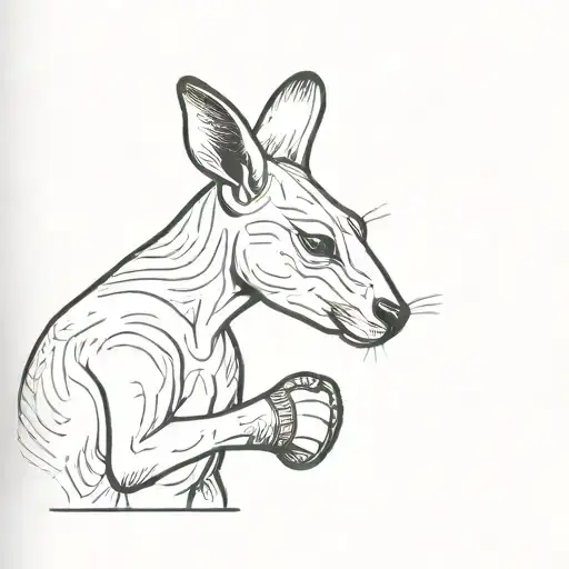 kangaroo wearing boxing gloves tattoo design idea