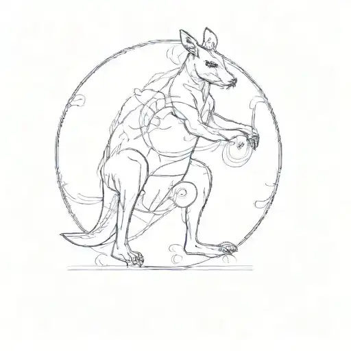 a kangaroo boxing  tattoo design idea
