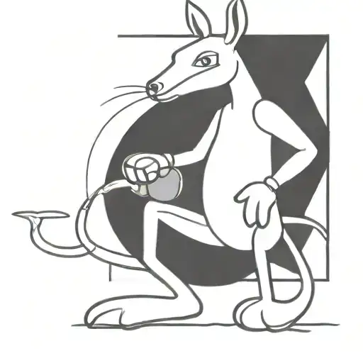kangaroo wearing boxing gloves tattoo design idea