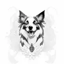 border collie sentada tattoo design idea