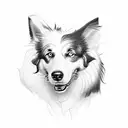 border collie sentada tattoo design idea