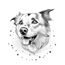 border collie sentada tattoo design idea