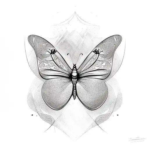 Butterfly 111 tattoo design idea