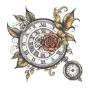 make me a half sleeve tattoo with a clock with roman numerals and other stuff that simbolize new beginnings strength and tattoo design idea
