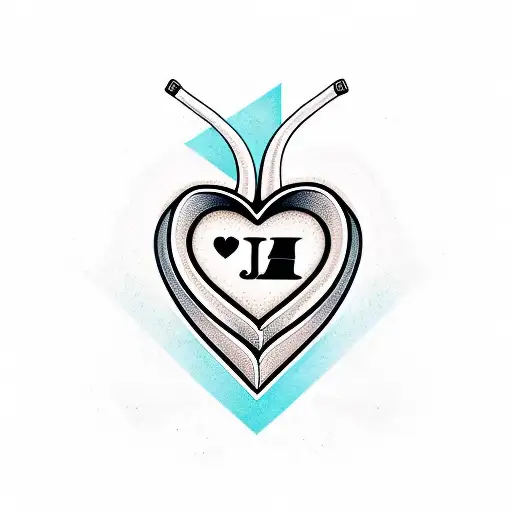 A heart with the letter J incorporated in it tattoo design idea