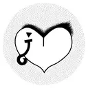 heart with the letter J incorporated tattoo design idea