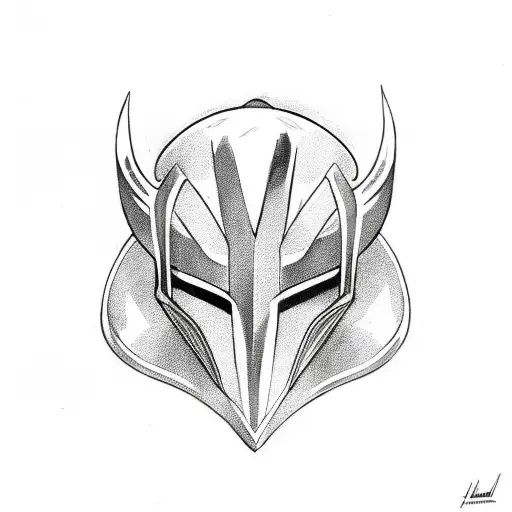 Loki helmet and dagger with leafs tattoo design idea