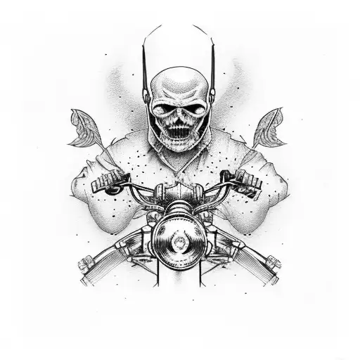 old school harley davidson lifestyle tattoo design idea