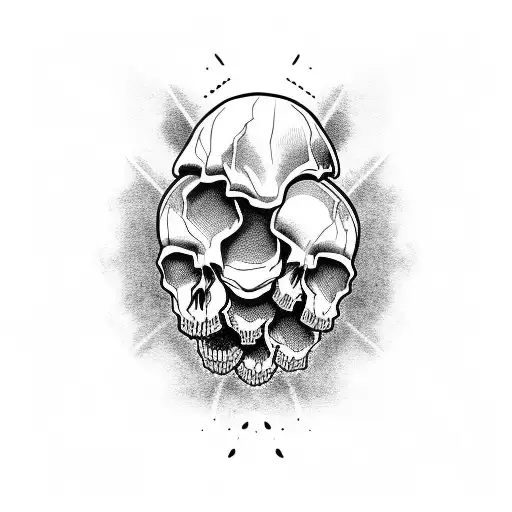 skull with pistons tattoo design idea