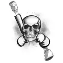 A punk-inspired boxing glove with a skull and crossbones tattoo design idea