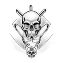 A punk-inspired boxing glove with a skull and crossbones tattoo design idea