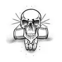 A punk-inspired boxing glove with a skull and crossbones tattoo design idea