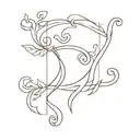 lyra and scroll wrapped tattoo design idea
