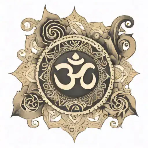 Neo Traditional Place The Om Symbol At The Center Of Tattoo Idea