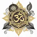 Place the Om symbol at the center of the mandala to signify Omnism and its roots in Hinduism and Buddhism. Cross  Integr tattoo design idea