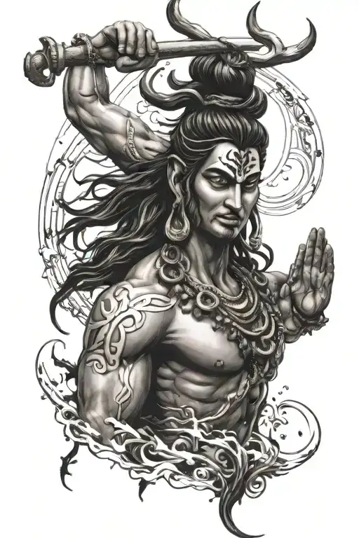lord shiva rudra form tattoo design idea