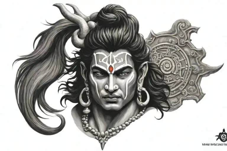 lord shiva rudra form tattoo design idea