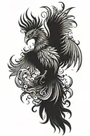 phoenix rising from ashes symbolizing overcoming PTSD tattoo design idea