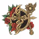 Medical Caduceus interwoven tattoo design idea
