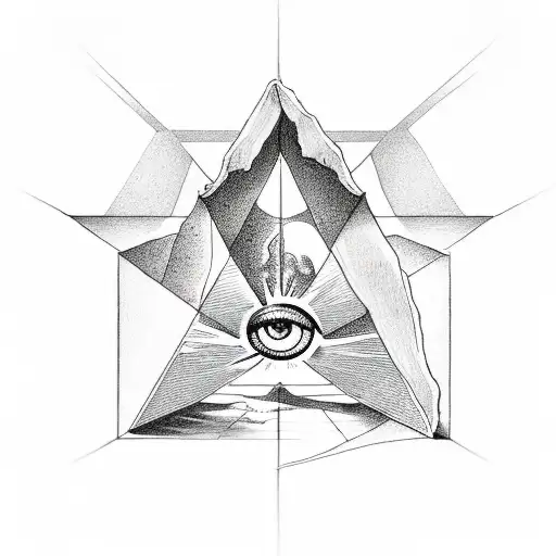 cross with the creation of adam hands above it and an eye in a triangle beneath it  tattoo design idea
