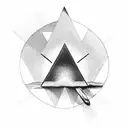 cross with the creation of adam hands above it and an eye in a triangle beneath it  tattoo design idea