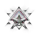 cross with the creation of adam hands above it and an eye in a triangle beneath it  tattoo design idea