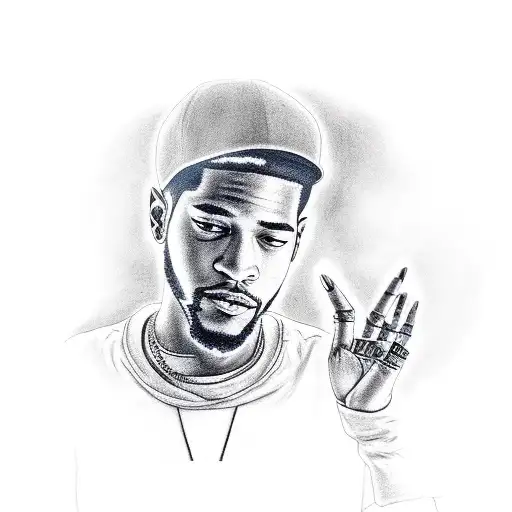 kid cudi holding a blunt tattoo design idea