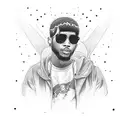 kid cudi holding a blunt tattoo design idea