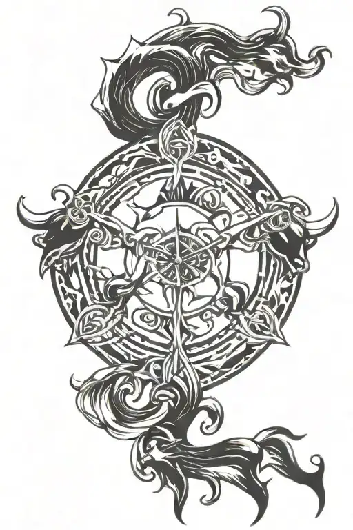 aquarius, taurus, gemini, Sagittarius tattoo design idea