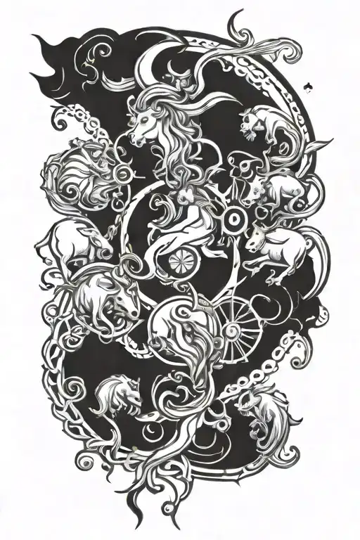aquarius, taurus, gemini, Sagittarius tattoo design idea